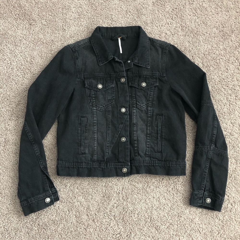 Free People Black Denim Jacket